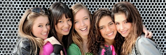Five girls posing at Modeling Camp in Hollywood, Los Angeles