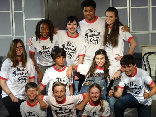 Campers on stage at Second City Summer Camps in Hollywood, CA